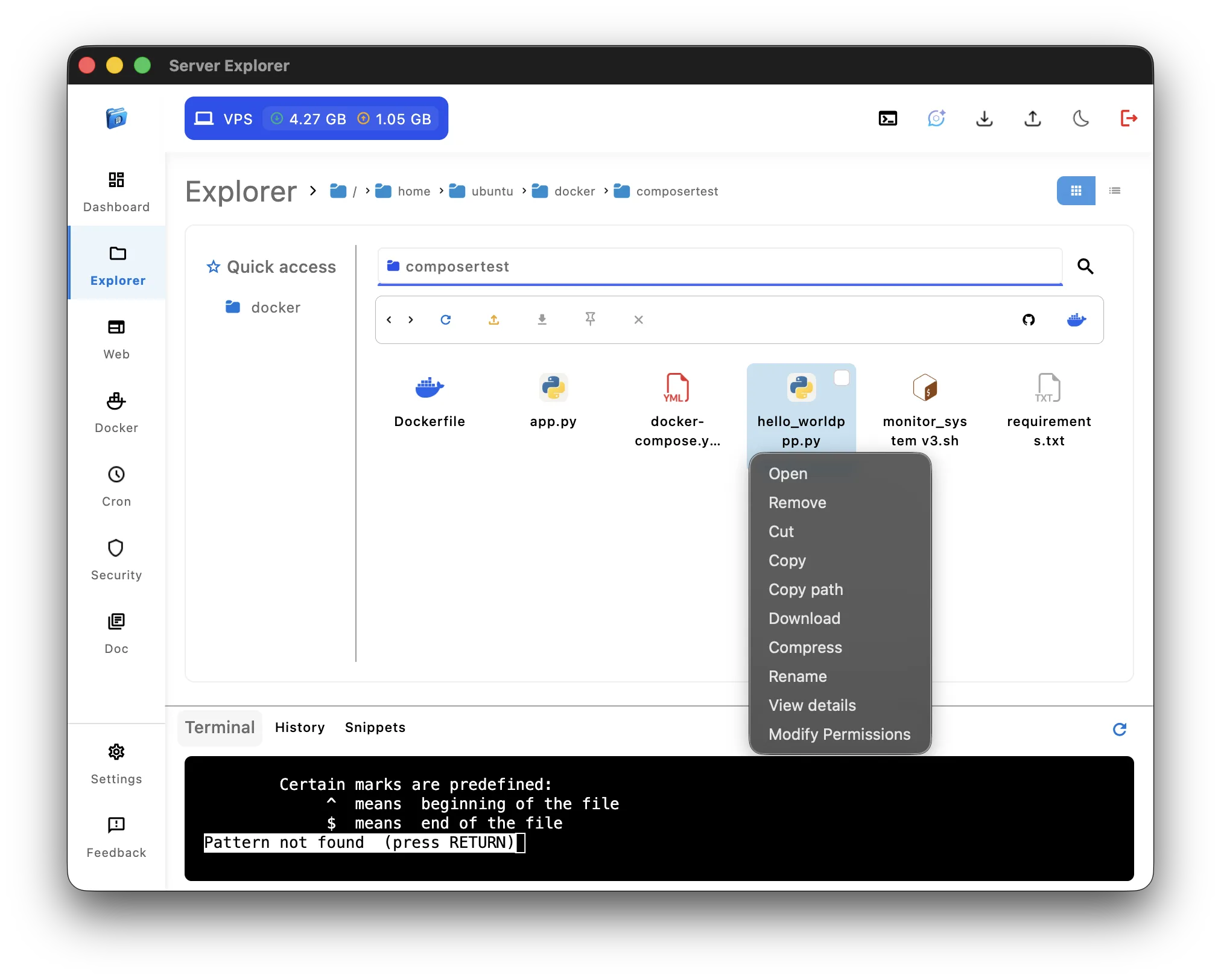server explorer sftp file management