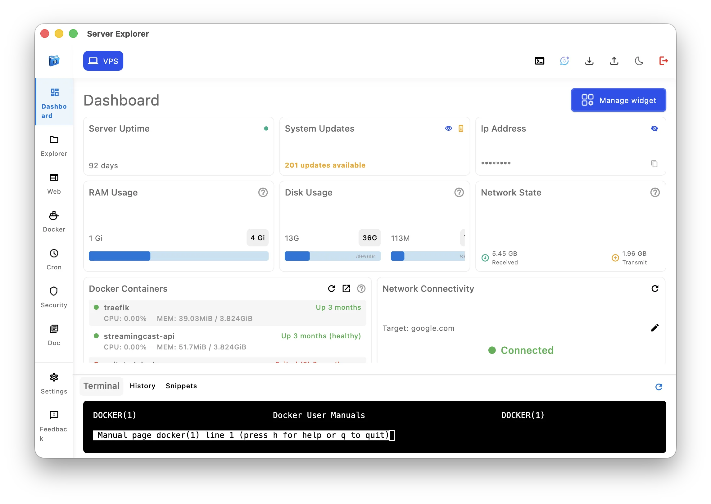 SSH without terminal :  : visual dashboard on server explorer
