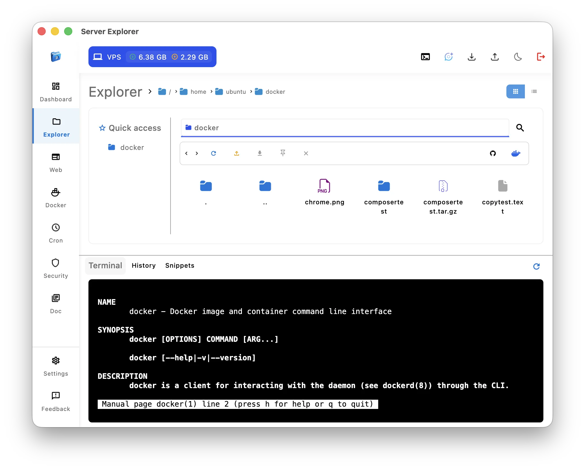 SSH without terminal :  integrated-cli-server-explorer